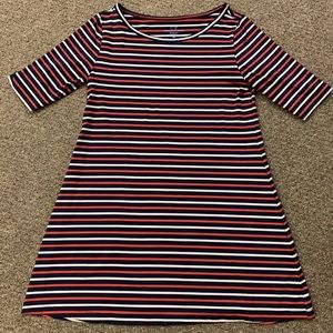 Vineyard Vines Sankaty swing dress red white blue striped size XS Patriotic 4th